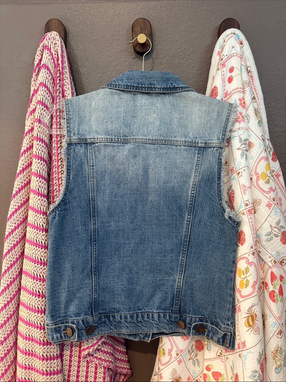 BDG Blue Distressed Sleeveless Denim Vest - Picture 2 of 2